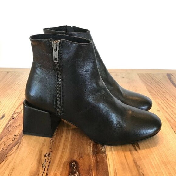 Rebels Ankle Boots Booties Black Block Heel 6.5 - Picture 1 of 8